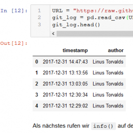 Mini-Tutorial: Git-Log-Analyse mit Python und Pandas (German) Mini-Tutorial: Git-Log-Analyse mit Python und Pandas (German)